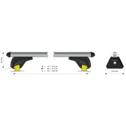 Alumia In-Rail, set complet de bare portbagaj din aluminiu - M - Evos IA