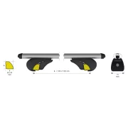 Alumia Rail, set complet de bare portbagaj din aluminiu - L - Evos RA