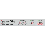 Asura 3, suport biciclete cu fixare pe carligul de remorcare - 3 biciclete