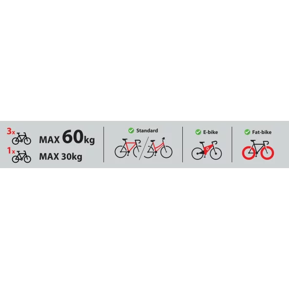 Asura 3, suport biciclete cu fixare pe carligul de remorcare - 3 biciclete