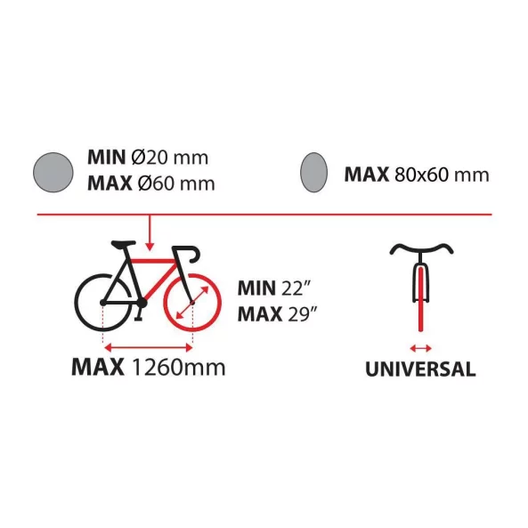 Bike-One, suport din otel pentru bicicleta - Negru