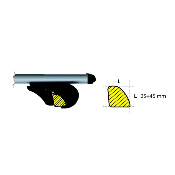 Evos RA (Rail Alu), kit de 4 picioare pentru bare de aluminiu Silenzio, Alumia, Helio