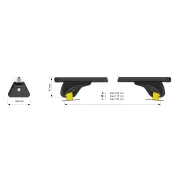 Helio Black In-Rail, set complet de bare portbagaj din aluminiu - L - Evos IA