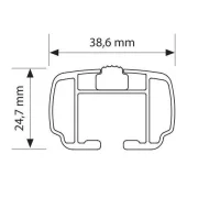 Helio Black, pereche de bare portbagaj din aluminiu - L - 127 cm