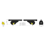 Helio Black Rail, set complet de bare portbagaj din aluminiu - L - Evos RA