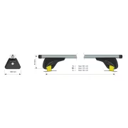 Helio In-Rail, set complet de bare portbagaj din aluminiu - S - Evos IA