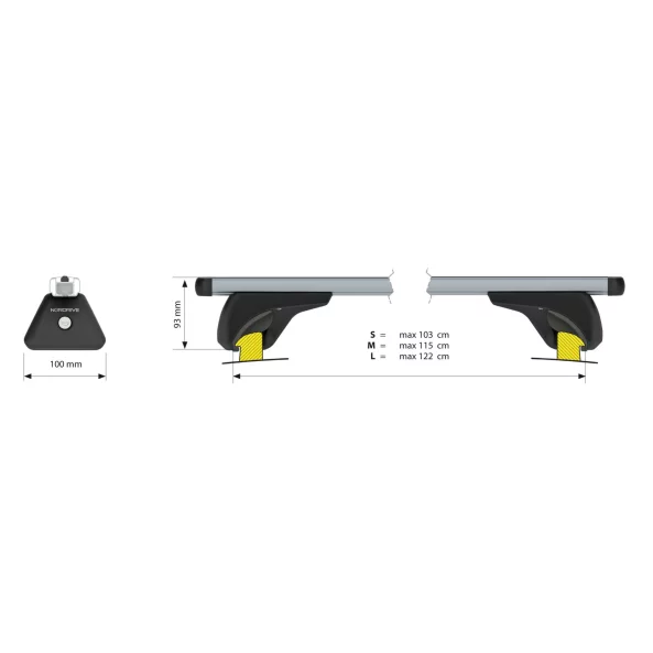 Helio In-Rail, set complet de bare portbagaj din aluminiu - S - Evos IA