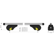 Helio Rail, set complet de bare portbagaj din aluminiu - L - Evos RA