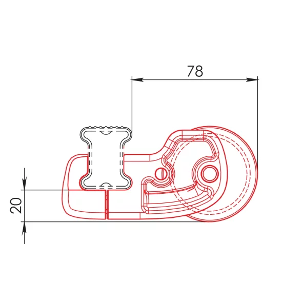 K-0, rola incarcare cu fixare pe bara portbagaj din otel Nordrive Kargo - 64 cm