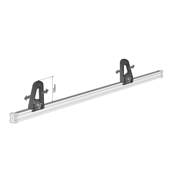 K-1, set opritoare incarcatura, cu fixare pe bara portbagaj din otel Nordrive Kargo, 2buc - 11 cm