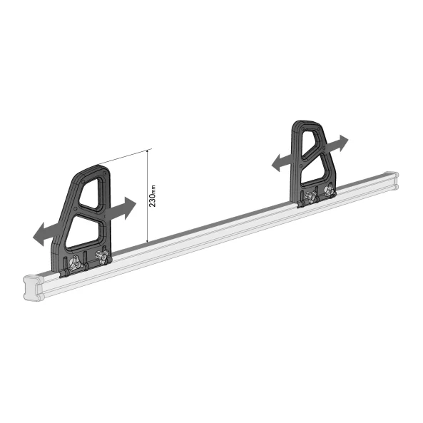 K-2, set opritoare incarcatura, cu fixare pe bara portbagaj din otel Nordrive Kargo, 2buc - 23 cm