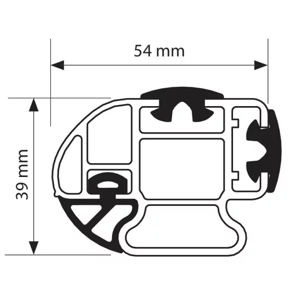 Kargo-Plus, bara portbagaj din aluminiu - 180 cm