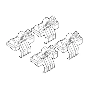 Kit de montaj pentru bare Alumia, Quadra, Silenzio C001 - Ford