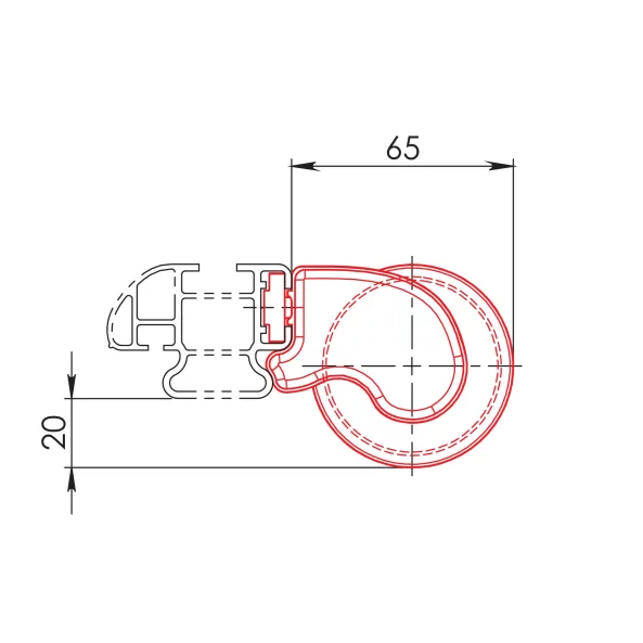 KP-0, rola incarcare cu fixare pe bara portbagaj din aluminiu Nordrive Kargo-Plus - 64 cm