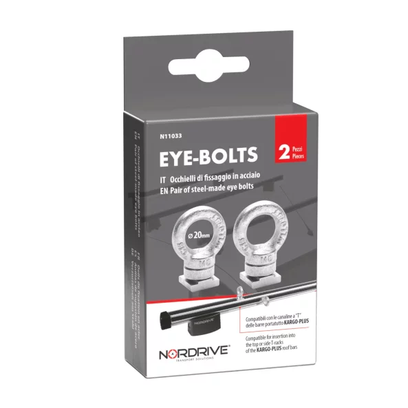 KP-3, pereche de inele fixare marfa, cu conector „T” pentru toata gama de bare portbagaj din aluminiu Nordrive, 2buc