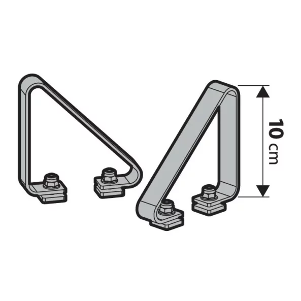 KP-4, set opritoare incarcatura, cu fixare pe bara portbagaj din aluminiu Nordrive Silenzio, Alumia, Kuma, 2buc - h 100 mm