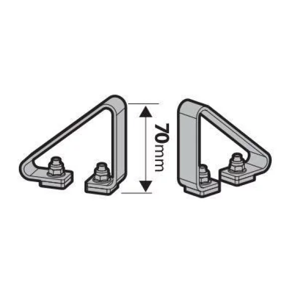 KP-5, set opritoare incarcatura, cu fixare pe bara portbagaj din aluminiu Nordrive Silenzio, Alumia, Kuma, 2buc - h 70 mm