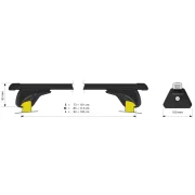 Quadra In-Rail, set complet de bare portbagaj din otel - S - Evos IS