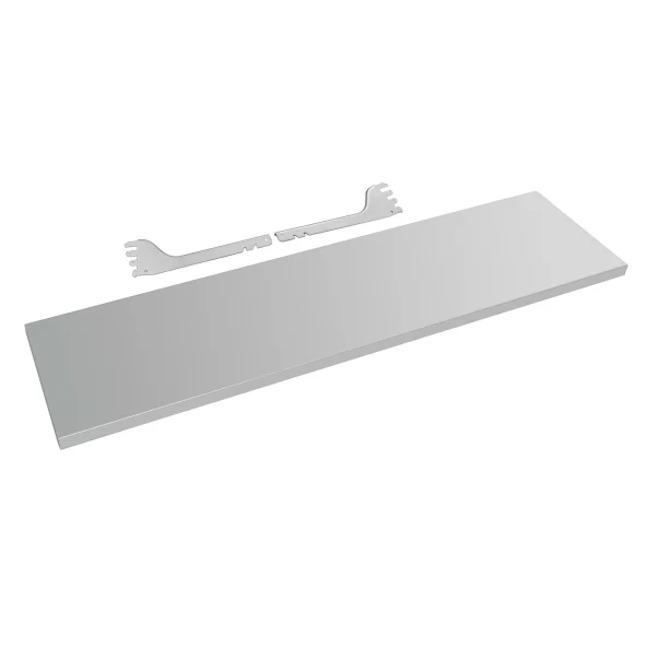 Raft argintiu pentru suporturi de prezentare liniare argintie pegboard - 122x31 cm