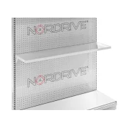 Raft argintiu pentru suporturi de prezentare liniare argintie pegboard - 122x31 cm