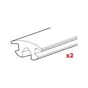 Set 2 cauciucuri superioare pentru bare portbagaj Silenzio, Alumia - L = 140 cm