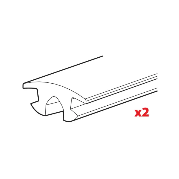Set 2 cauciucuri superioare pentru bare portbagaj Silenzio, Alumia - L = 140 cm