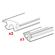Set 3 cauciucuri pentru o bara Kargo-Plus - L = 180 cm