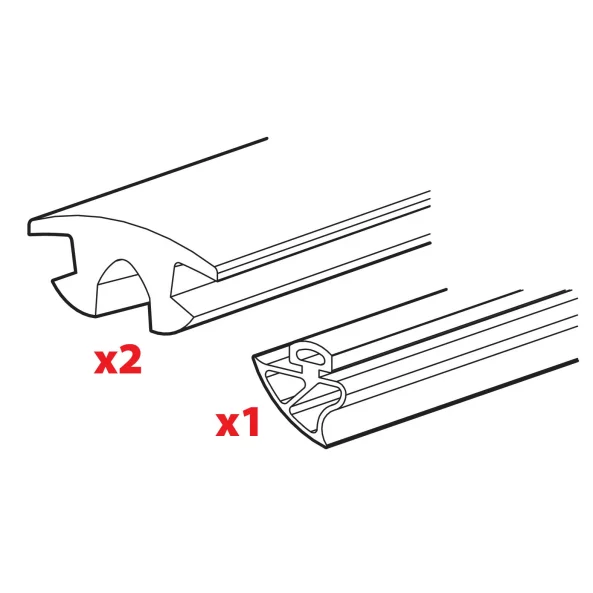 Set 3 cauciucuri pentru o bara Kargo-Plus - L = 180 cm