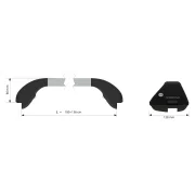 Snap Alu, pereche de bare portbagaj telescopice din aluminiu - L - 100-136 cm