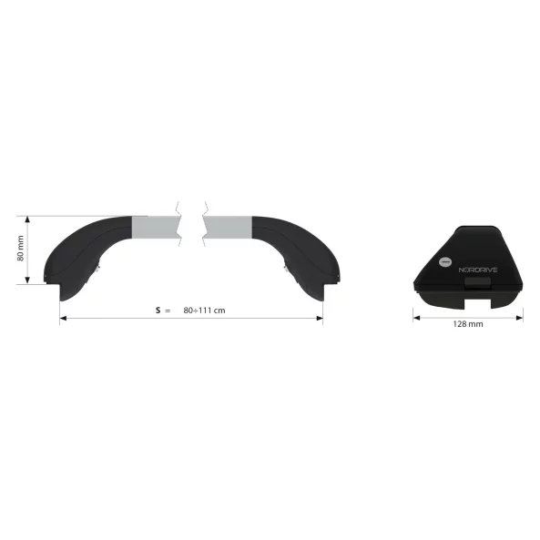 Snap Alu, pereche de bare portbagaj telescopice din aluminiu - S - 80-111 cm