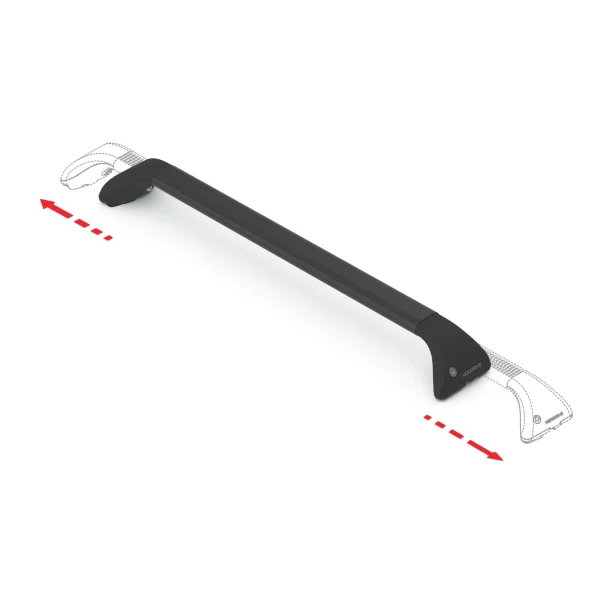 Snap Steel Rail, set complet de bare telescopice portbagaj din otel - L - F0