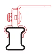Suport adaptor pentru montare girofar cu fixare DIN pe bara portbagaj Kargo