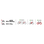 Wave 2, suport pentru biciclete cu fixare pe carligul de remorcare - 2 biciclete