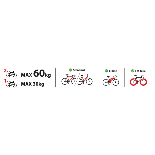 Wave 2, suport pentru biciclete cu fixare pe carligul de remorcare - 2 biciclete