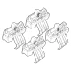 Kit de montaj pentru bare Alumia, Quadra, Silenzio C140 - Toyota