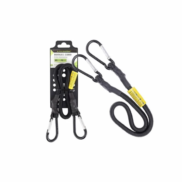 Cordon cauciucat cu carabiniere, Ø10mm - 60cm