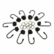 Set carlige si cleme fixare metal 10buc pt cordon cauciucat Ø10mm
