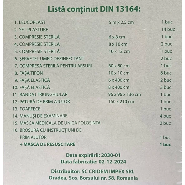 Trusa sanitara auto Cridem