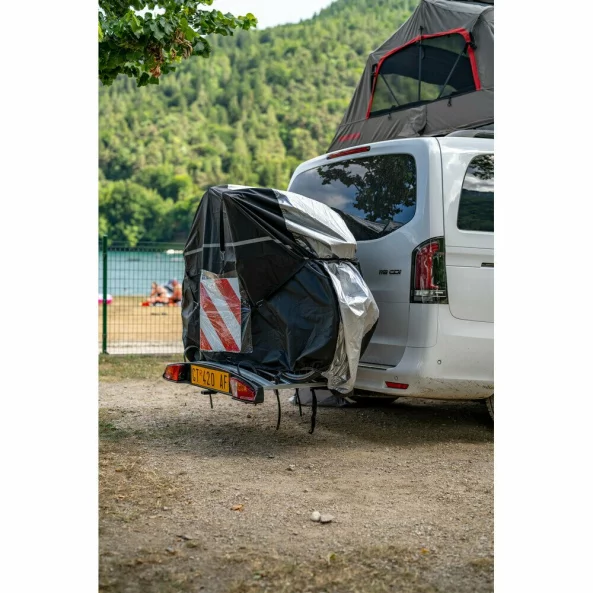 Prelata 3-4 biciclete, pentru suport bicicleta cu fixare pe carligul de remorcare - 190x50x130 cm