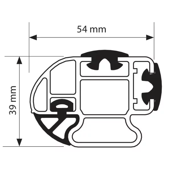 Set 3 cauciucuri pentru o bara Kargo-Plus - L = 180 cm