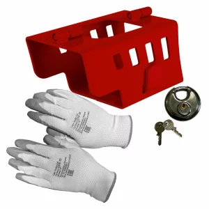 Set antifurt remorca pliabil cu lacat si manusi de lucru