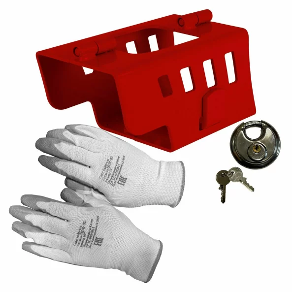 Set antifurt remorca pliabil cu lacat si manusi de lucru