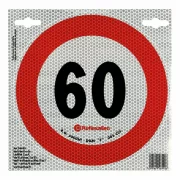 Autocolant limitator viteza reflectorizant, conform standardelor europene clasa 2, Ø20cm, 60km/h