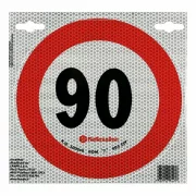 Autocolant limitator viteza reflectorizant, conform standardelor europene clasa 2, Ø20cm, 90km/h