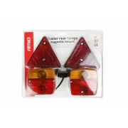 Set lampi stop cu magnet si cablu 7,5m 12V cu catadioptri triunghiulari, 2buc Amio