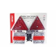Set lampi stop LED cu magnet si cablu 7,5m 12V cu catadioptri triunghiulari, 2buc Amio