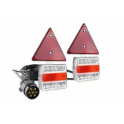 Set lampi stop LED cu magnet si cablu 7,5m 12V cu catadioptri triunghiulari, 2buc Amio