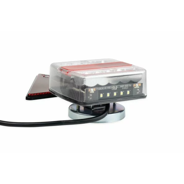 Set lampi stop LED cu magnet si cablu 7,5m 12V cu catadioptri triunghiulari, 2buc Amio