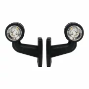 Lampa gabarit camion cu brat extra scurt 90° cu LED 12/24V Set 2buc Stg/Dr - Alb/Rosu