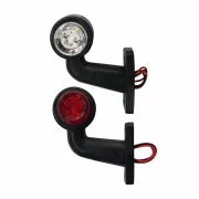 Lampa gabarit camion cu brat extra scurt 90° cu LED 12/24V Set 2buc Stg/Dr - Alb/Rosu